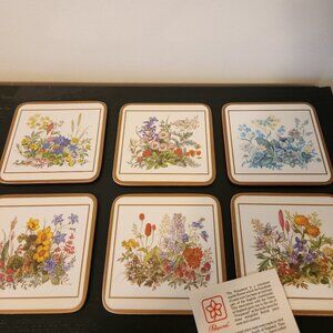 Pimpernel Meadow Flowers Acrylic Coaster Set